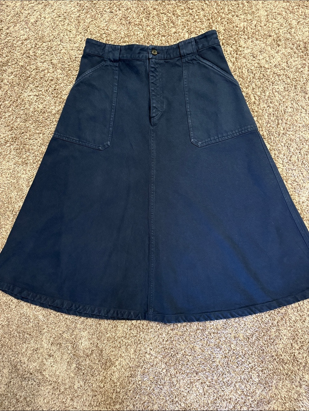 A.P.C. APC Paris women’s navy denim midi skirt sz 40 EU or 6 8 US cotton